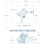 Complex Loc de Joaca SkyFort 3 din lemn de cedru - Centru de exterior multifunctional cu tobogan elicoidal si 3 nivele de joaca Sky Fort III Backyard Discovery  